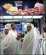 Pilgrims at a KFC in Makkah
