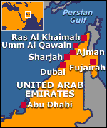 Map of the United Arab Emirates