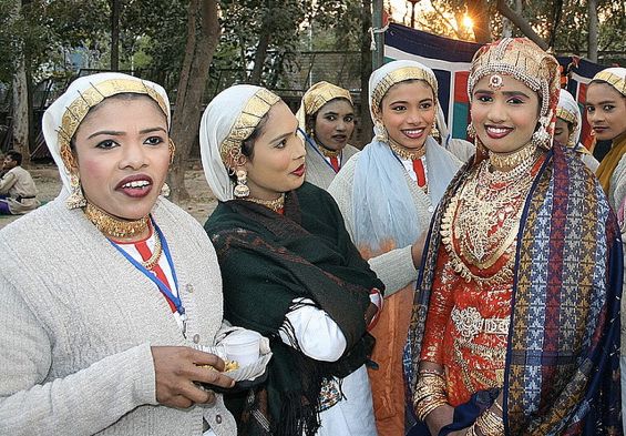 A view of a Muslim wedding in Kerala, India, from somewhere near the inner 