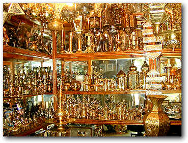 A brass shop in the Khan Al Khaleeli