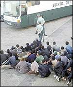 Immigrants trying to enter Spain