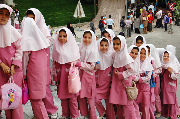 Muslim school girls in Iran
