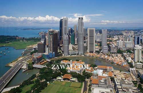 Aerial view of Singapore