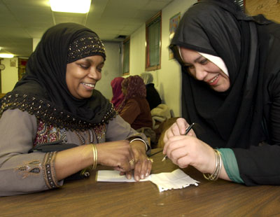 Two female Muslim converts