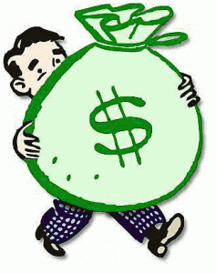 Man with a bag of money