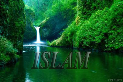 islam and waterfall, river, mountain stream