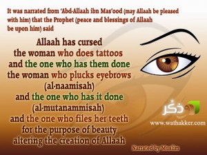 Afskrække Herre venlig metal Can a lady wear makeup, pluck eyebrows,or have bangs? | IslamicAnswers.com:  Islamic Advice