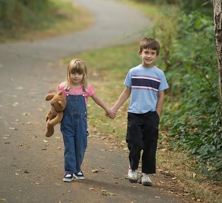 Boy and girl are friends.
