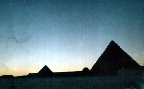 The Giza Pyramids at Night