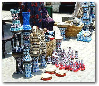 A pottery seller in the Khan Al Khaleeli